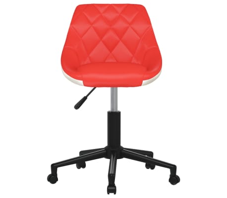 vidaXL Chaise de bureau pivotante Rouge et blanc Similicuir