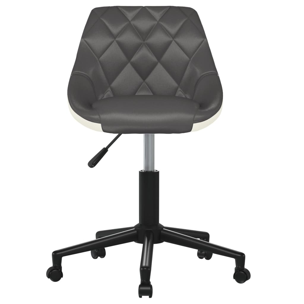 vidaXL Obrotowe krzesło biurowe, szaro-białe, sztuczna skóra