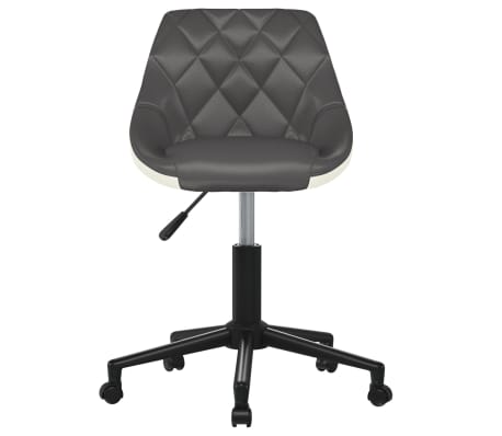 vidaXL Obrotowe krzesło biurowe, szaro-białe, sztuczna skóra