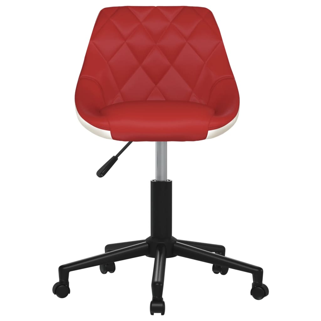vidaXL Obrotowe krzesło biurowe, winna czerwień i biel, sztuczna skóra