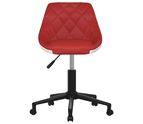 vidaXL Obrotowe krzesło biurowe, winna czerwień i biel, sztuczna skóra