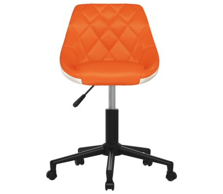 vidaXL drejelig kontorstol kunstlæder orange og hvid