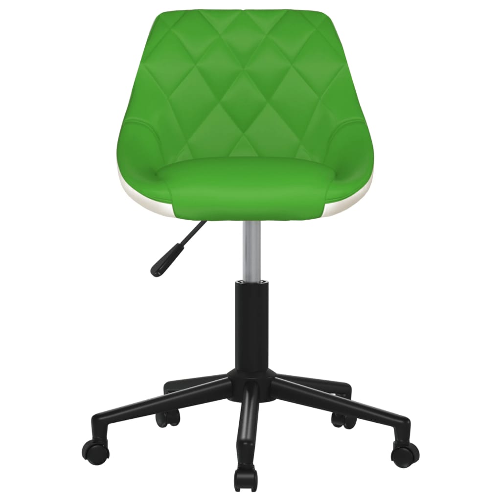 vidaXL Chaise de bureau pivotante Vert et blanc Similicuir