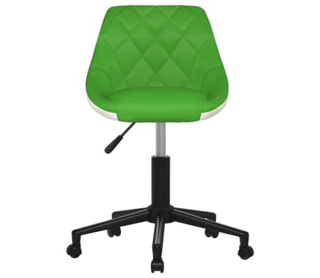 vidaXL Kontorsstol snurrbar grön och vit konstläder