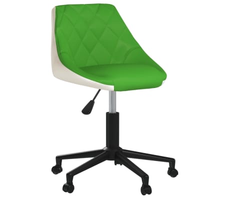 vidaXL Chaises à manger pivotantes lot de 2 vert et blanc similicuir