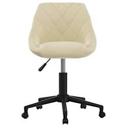 vidaXL Cadeira de escrit&oacute;rio girat&oacute;ria veludo cor creme