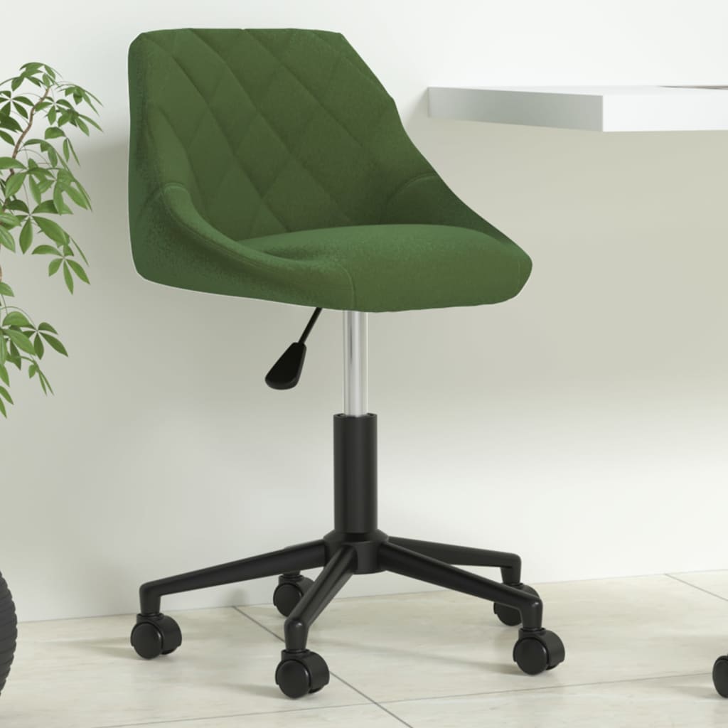 vidaXL Scaun de birou pivotant, verde închis, catifea vidaXL