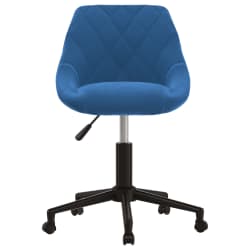 vidaXL Chaise pivotante de bureau Bleu Velours
