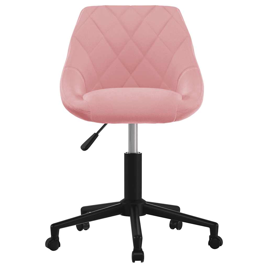 vidaXL Otočná kancelárska stolička ružová zamatová