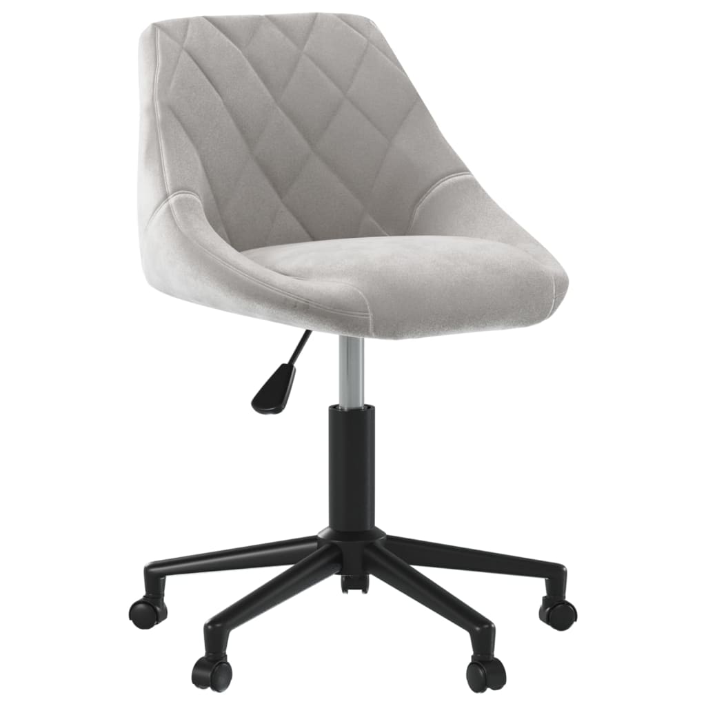 vidaXL Eetkamerstoelen draaibaar 2 st fluweel lichtgrijs afbeelding