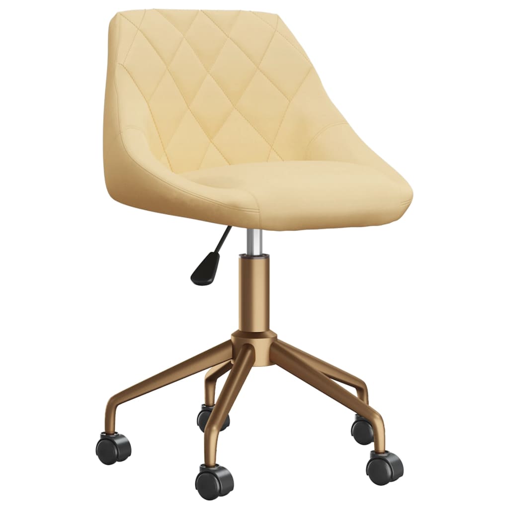 

vidaXL Eetkamerstoelen draaibaar 2 st fluweel crèmekleurig