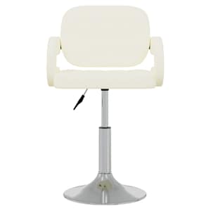 vidaXL Pasukama valgomojo kėdė, kreminės spalvos, dirbtinė oda