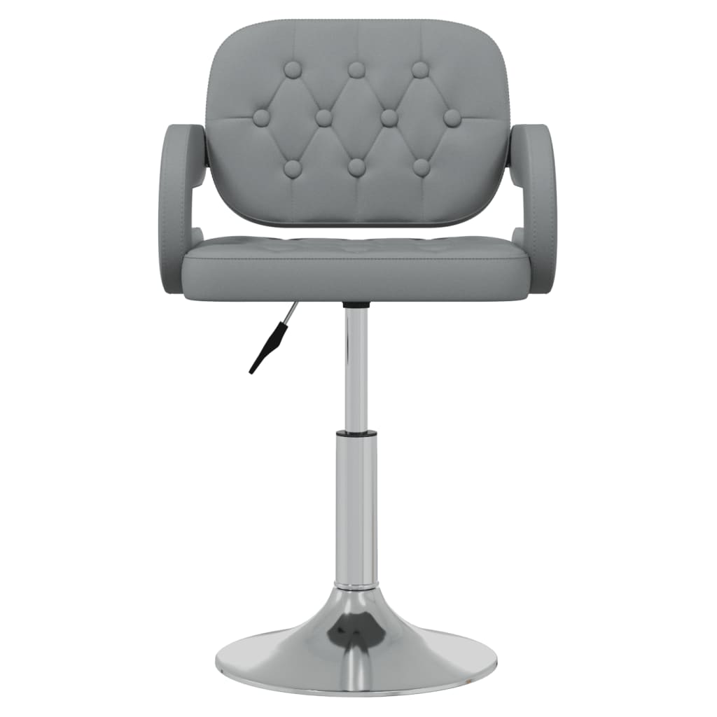 vidaXL Snurrbar matstol grå konstläder
