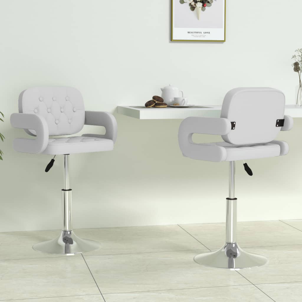 Otočné jídelní židle 2 ks bílé umělá kůže