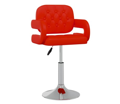 vidaXL Pasukamos valgomojo kėdės, 2vnt., raudonos, dirbtinė oda