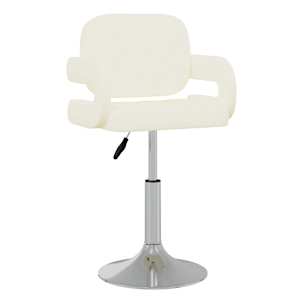 vidaXL Pasukamos valgomojo kėdės, 2vnt., kreminės, dirbtinė oda