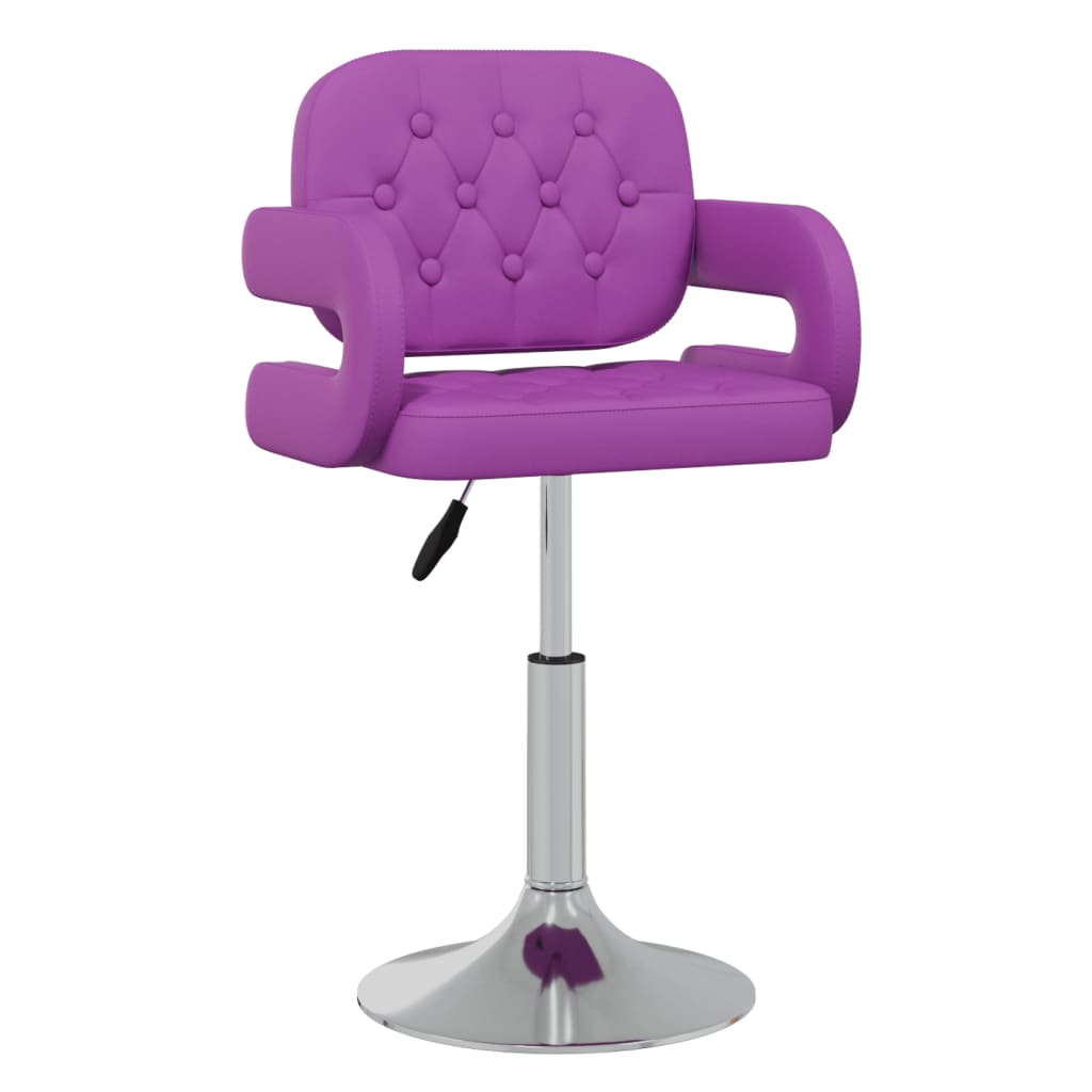 

vidaXL Eetkamerstoelen draaibaar 2 st kunstleer paars