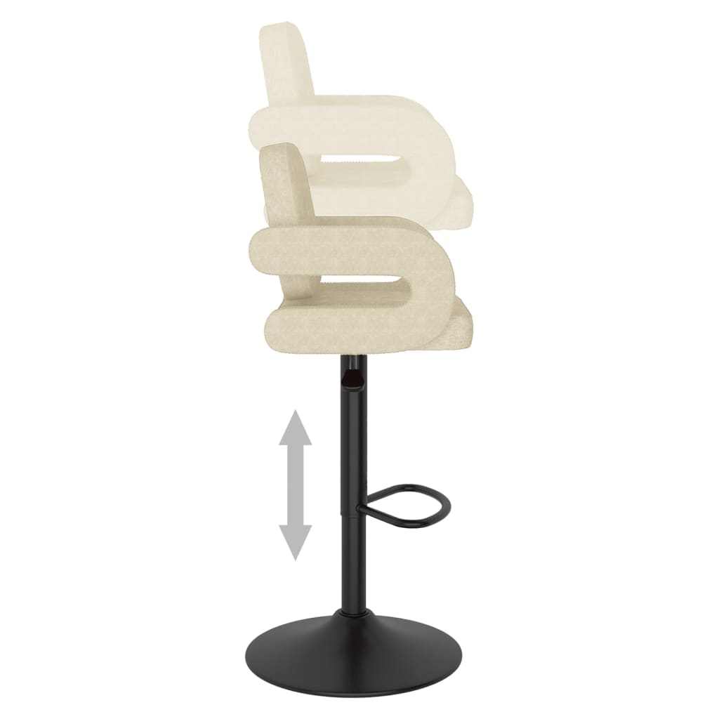 Бар табуретка, кремава, текстил