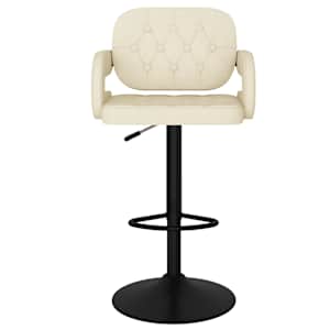vidaXL Barhocker 2 Stk. Creme Stoff