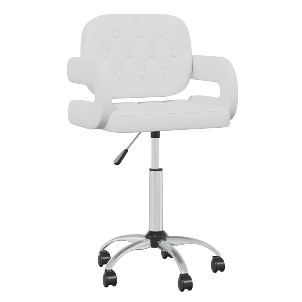 

vidaXL Eetkamerstoelen draaibaar 2 st kunstleer wit