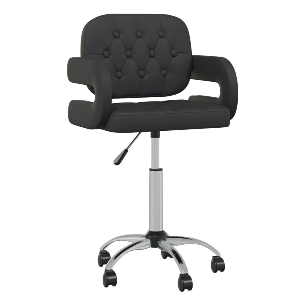 

vidaXL Eetkamerstoelen draaibaar 2 st kunstleer zwart