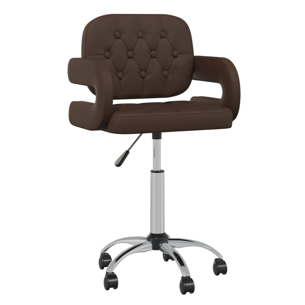 

vidaXL Eetkamerstoelen draaibaar 2 st kunstleer bruin