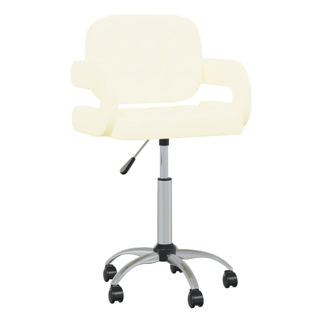 

vidaXL Eetkamerstoelen draaibaar 2 st kunstleer crèmekleurig