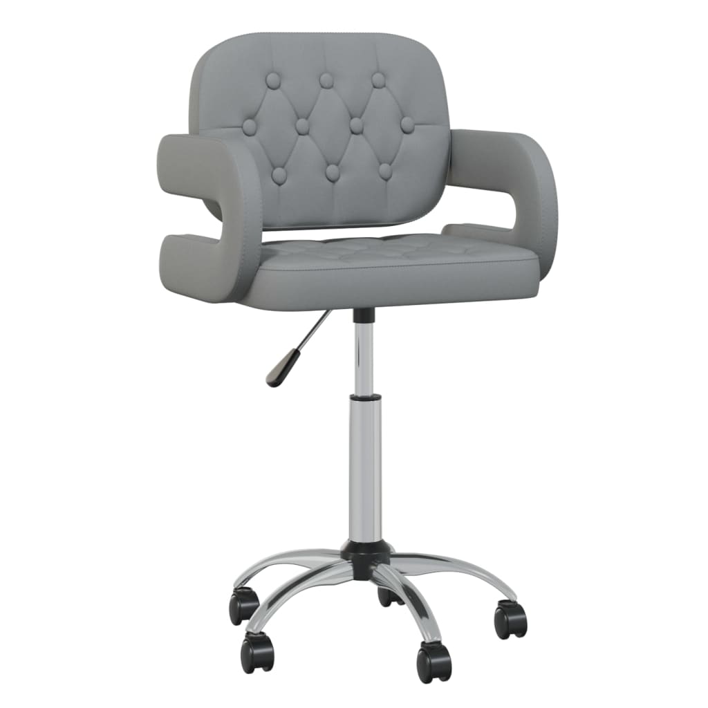

vidaXL Eetkamerstoelen draaibaar 2 st kunstleer grijs