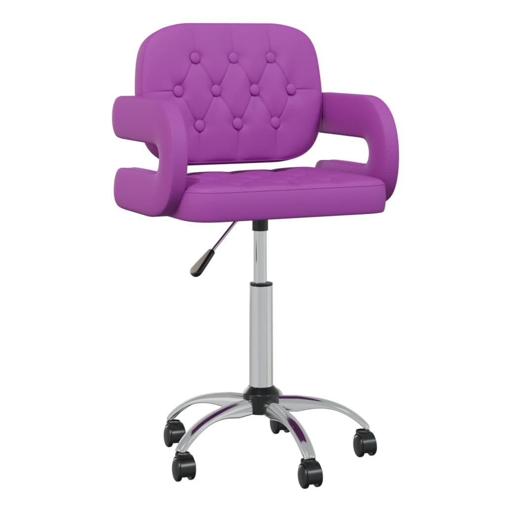 

vidaXL Eetkamerstoelen draaibaar 2 st kunstleer paars