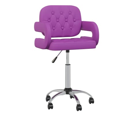 vidaXL Scaune de bucătărie pivotante, 2 buc, violet, piele ecologică