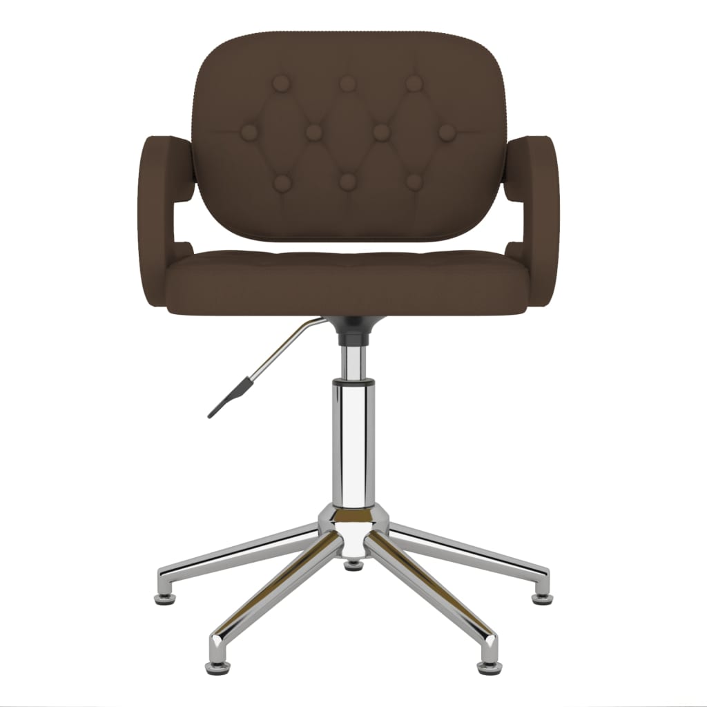 

vidaXL Eetkamerstoelen draaibaar 2 st kunstleer bruin