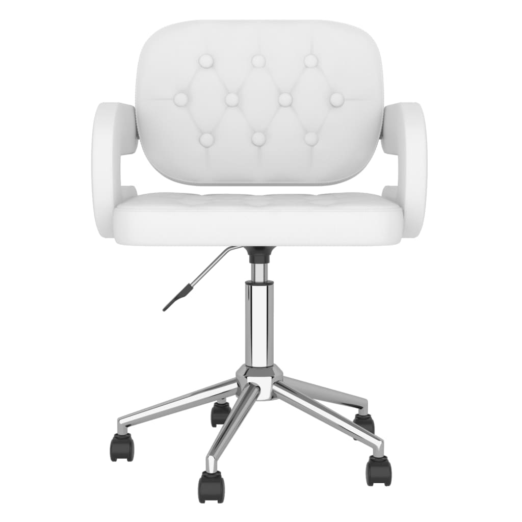 

vidaXL Eetkamerstoelen draaibaar 2 st kunstleer wit