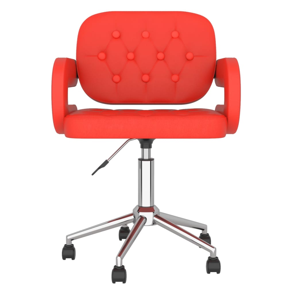 vidaXL Chaises pivotantes à manger lot de 2 rouge similicuir