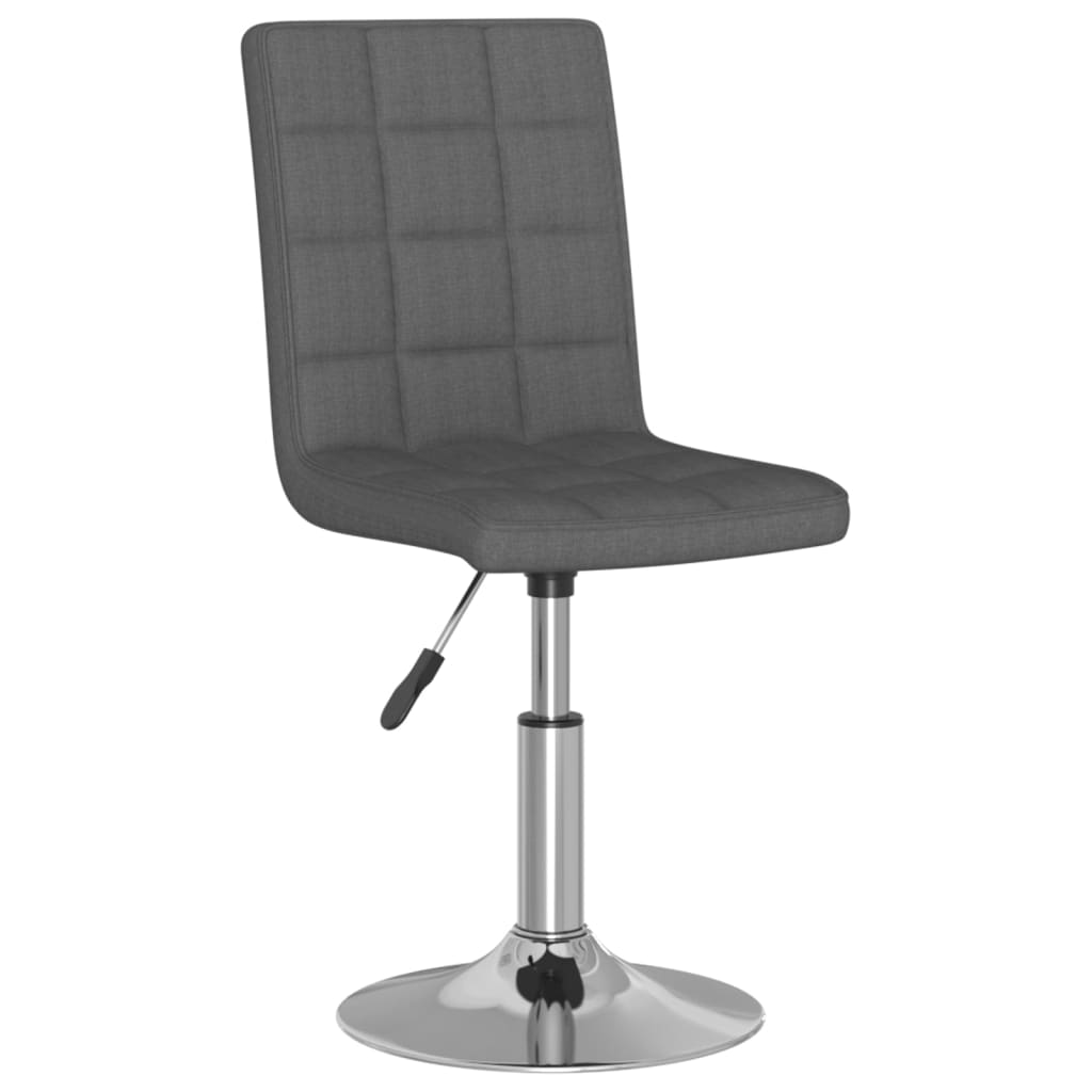 

vidaXL Eetkamerstoelen draaibaar 2 st stof donkergrijs