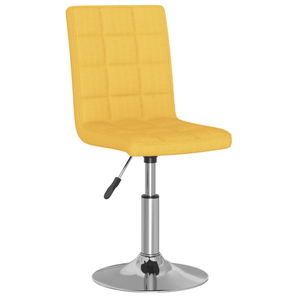 

vidaXL Eetkamerstoelen draaibaar 2 st stof mosterdgeel