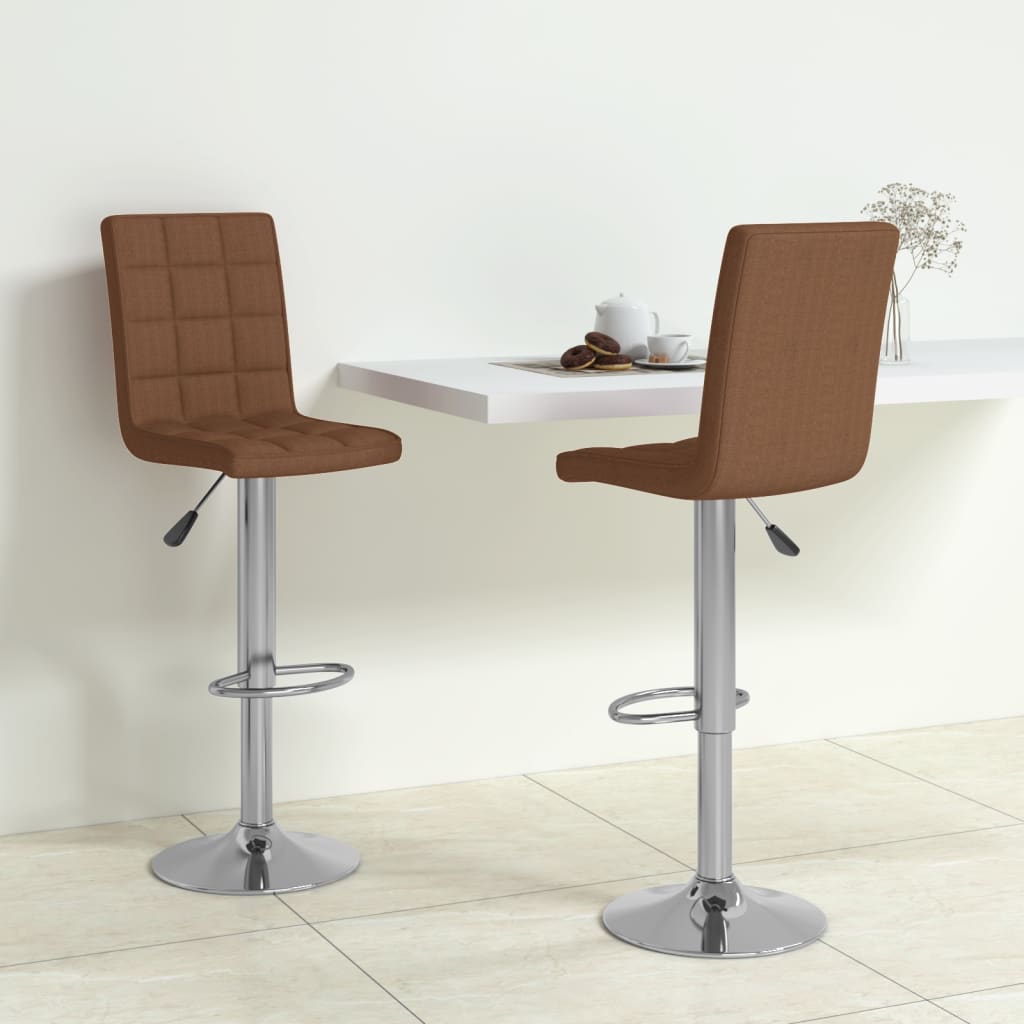 vida XL Barhocker 2 Stk. Braun Stoff