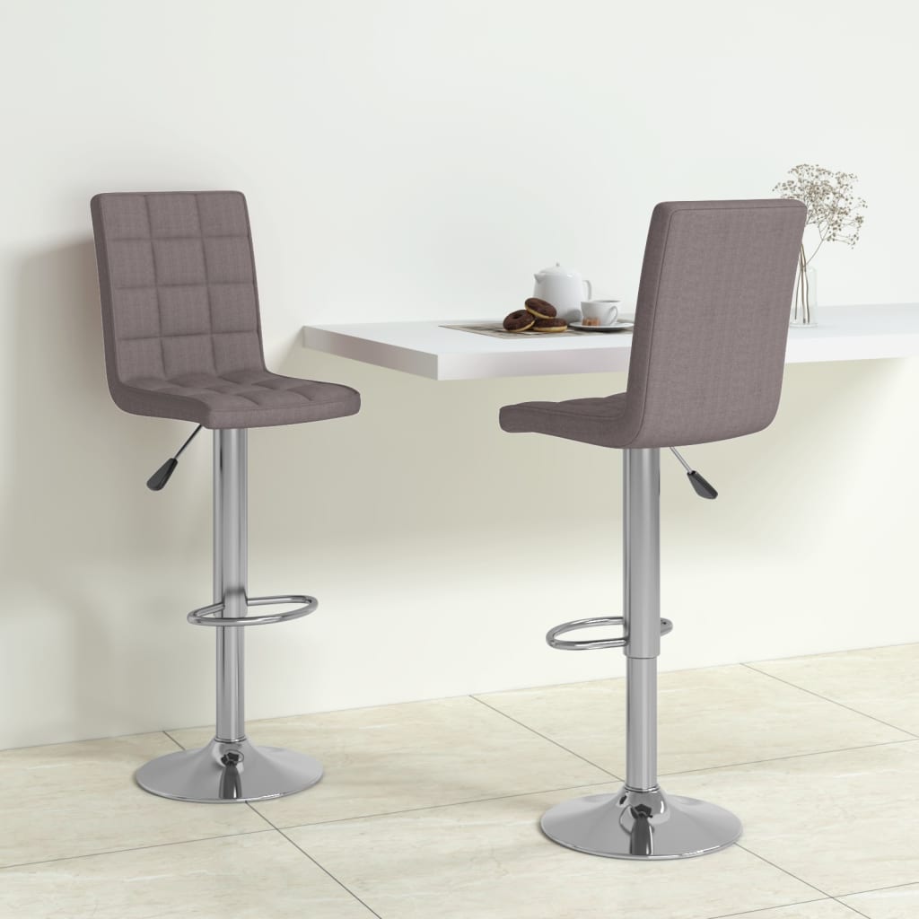 vida XL Barhocker 2 Stk. Taupe Stoff