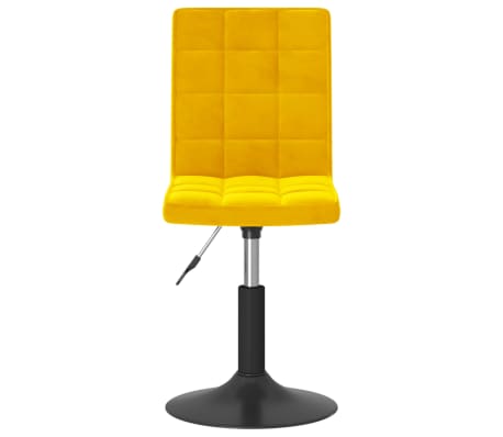 vidaXL Pasukama valgomojo kėdė, garstyčių geltonos spalvos, aksomas