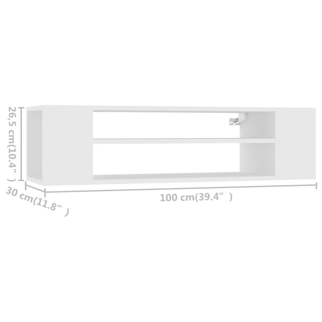 TV-Hängeschrank Weiß 100x30x26,5 cm Holzwerkstoff | Stepinfit.de
