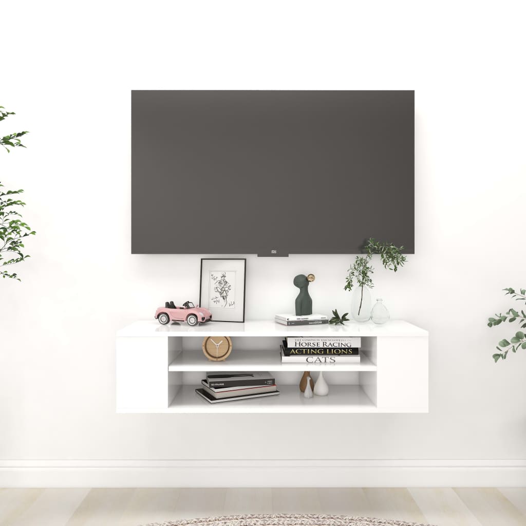 vidaXL Wisz�ca szafka TV, bia�a 100x30x26,5 cm materia� drewnopochodny