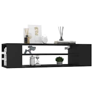 Závěsná TV skříňka černá 100 x 30 x 26,5 cm dřevotříska - obrázek 3