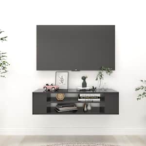 Závěsná TV skříňka šedá 100 x 30 x 26,5 cm dřevotříska - obrázek 1