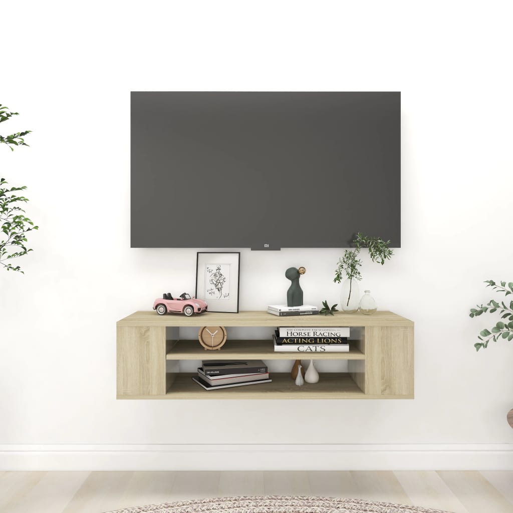 vidaXL Wisz�ca szafka TV, d�b sonoma, 100x30x26,5 cm