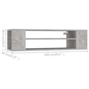 Závěsná TV skříňka betonově šedá 100 x 30 x 26,5 cm dřevotříska - obrázek 7