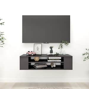 Závěsná TV skříňka šedá vysoký lesk 100x30x26,5 cm dřevotříska - obrázek 1