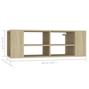 Nástěnná TV skříňka dub sonoma 102 x 35 x 35 cm dřevotříska - obrázek 7