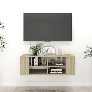 Nástěnná TV skříňka dub sonoma 102 x 35 x 35 cm dřevotříska - obrázek 1