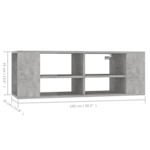 Nástěnná TV skříňka betonově šedá 102 x 35 x 35 cm dřevotříska - obrázek 7