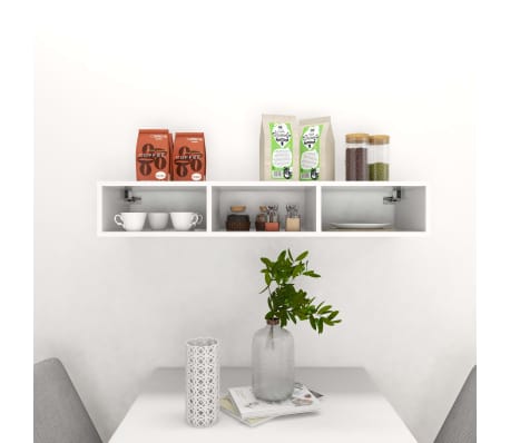 vidaXL Wall Shelf White 102x30x17 cm Engineered Wood