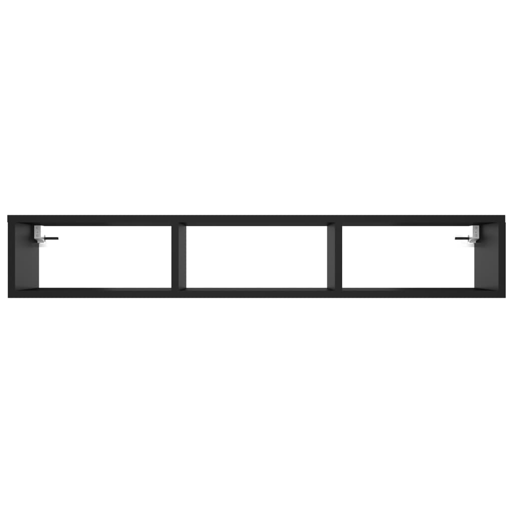 806248 vidaXL Wall Shelf Black 40.2"x12"x7" Chipboard